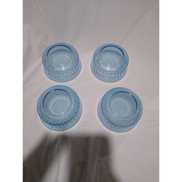 Set of 4 Ice blue forte crisa ribbed soup or salad bowls - Picture 5 of 6